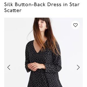 Silk Buttonback Dress in Star Scatter